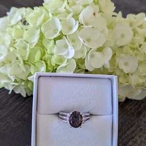 Mystic topaz ring